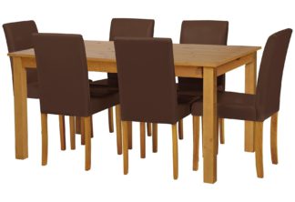 An Image of Habitat Ashdon Solid Wood Table & 6 Chocolate Chairs