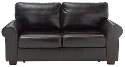 An Image of Habitat Salisbury 2 Seater Leather Sofa Bed - Black