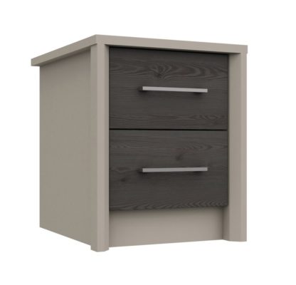 An Image of Lancaster 2 Drawer Bedside Table - Dark Grey