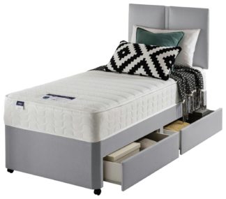 An Image of Silentnight Hatfield Microquilt 2 Drawer Divan Bed - Single