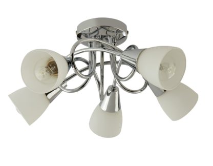 An Image of Argos Home Curico 5 Light Ceiling Light - Chrome & Glass