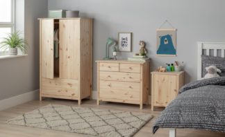 An Image of Habitat Scandinavia Kids 3 Piece 2 Door Wardrobe Set Pine