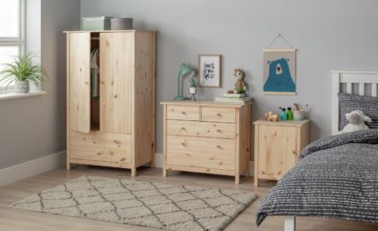 An Image of Habitat Scandinavia Kids 3 Piece 2 Door Wardrobe Set Pine