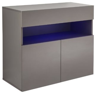 An Image of Galicia 3 Door Wall Mounted LED Sideboard - Grey