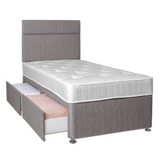 An Image of Argos Home Winslow 600 Pocket 2 Drawer Single Divan - Grey