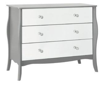 An Image of Argos Home Amelie 3 Drawer Mirrored Chest - Grey