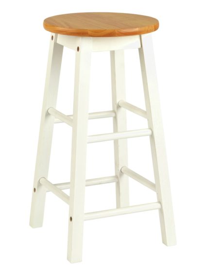 An Image of Habitat Pair of Wooden Bar stools - Two Tone