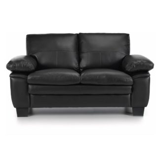 An Image of Texas 2 Seater Bonded Leather Sofa Black