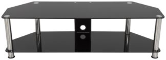 An Image of AVF Classic Up to 65 Inch Glass TV Stand - Black and Chrome