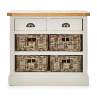 An Image of Compton Ivory Console Table with Baskets Cream