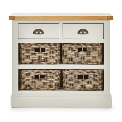 An Image of Compton Ivory Console Table with Baskets Cream