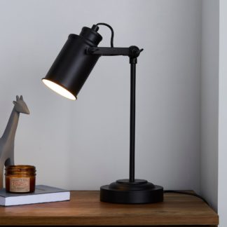 An Image of Healy Black Industrial Table Lamp Black