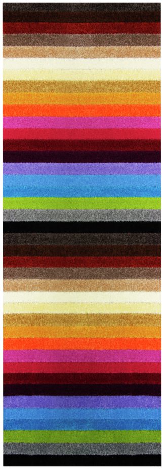 An Image of Linea Stripe Washable Runner - 200 x 66cm - Rainbow.
