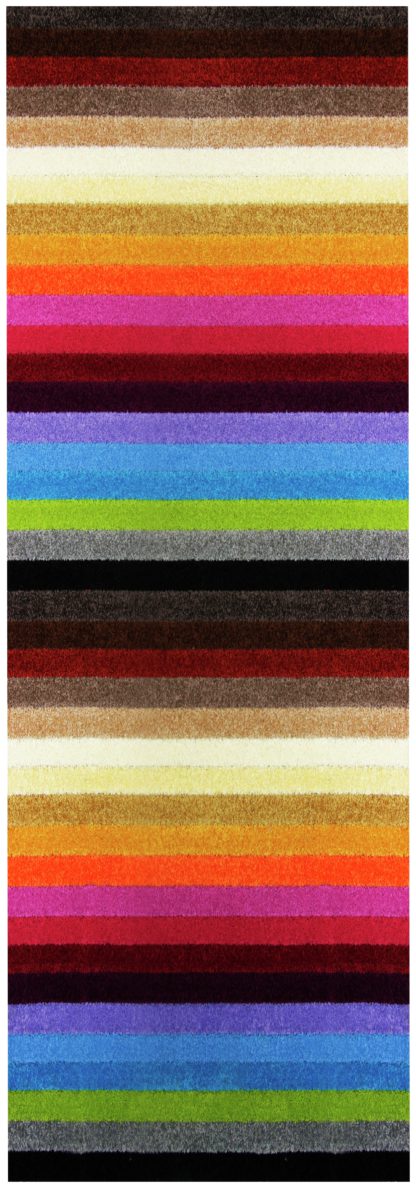 2259870754ac686d0ff8334c9174a4a53ad13508abc6cea060bfc6f7a9cc21be-1.jpg An Image of Linea Stripe Washable Runner - 200 x 66cm - Rainbow.