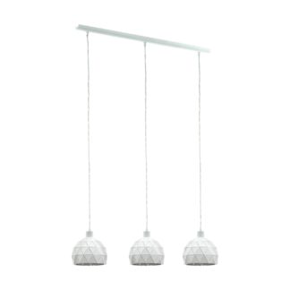 An Image of Eglo Roccaforte 3 Light Pendant - White