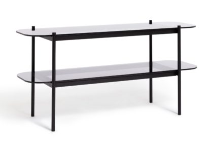 An Image of Habitat Neo 2 Shelf Small TV Unit - Black