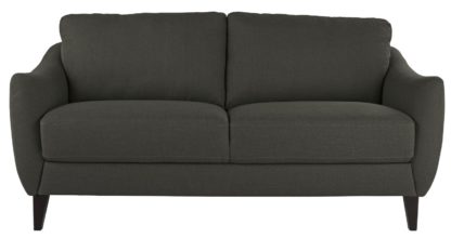 An Image of Argos Home Flynn 3 Seater Fabric Sofa - Charcoal