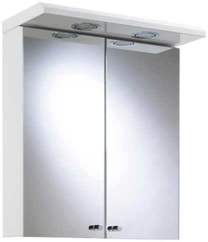 An Image of Croydex 2 Door Illuminated Bathroom Cabinet - White