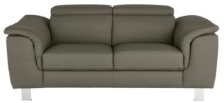 An Image of Argos Home Boutique 2 Seater Faux Leather Sofa - Grey