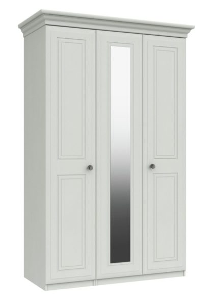 An Image of Rendlesham 3 Door Mirror Wardrobe - White