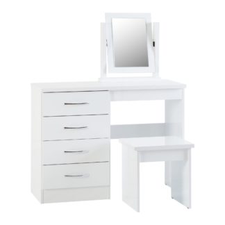 An Image of Nevada White Dressing Table Set White