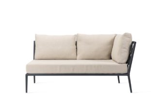 An Image of Vincent Sheppard Leo Modular Outdoor Sofa Right Hand Corner Section Almond Fabric