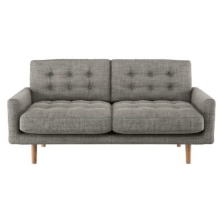 An Image of Habitat Fenner 2 Seater Fabric Sofa - Black and White