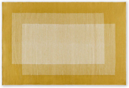 An Image of Caixa Wool Rug, Large 160 x 230cm, Mustard Yellow