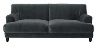 An Image of Habitat Askem 3 Seater Velvet Sofa - Dark Grey