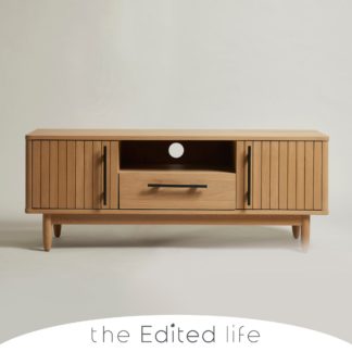 An Image of Akina Oak Wide TV Stand Light Oak