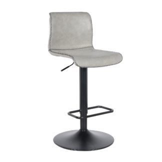 An Image of Venice Bar Stool Grey PU Leather Grey