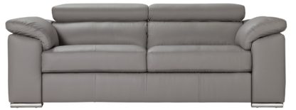 An Image of Argos Home Valencia 3 Seater Leather Sofa - Black