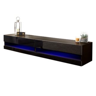 An Image of Galicia 150cm LED Wall TV Unit Black