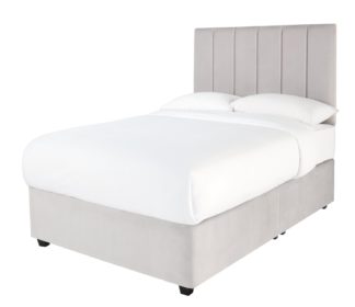 An Image of Forty Winks Velvet 1000 Pocket Silver Divan - Double