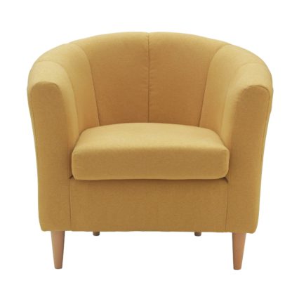 An Image of Habitat Ayres Fabric Tub Chair - Yellow