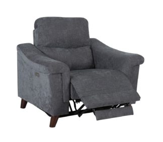 An Image of Argos Home Pepper Fabric Power Recliner Chair - Charcoal