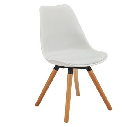 An Image of Argos Home Charlie Faux Leather Dining Chair - White