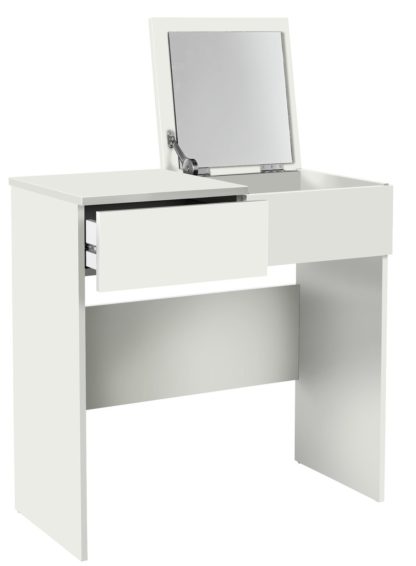 An Image of Habitat Malibu 1 Drawer Dressing Table & Mirror - White