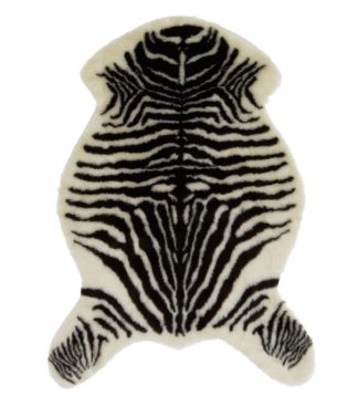 An Image of Argos Home Zebra Faux Fur Rug - 60x90cm - Monochrome