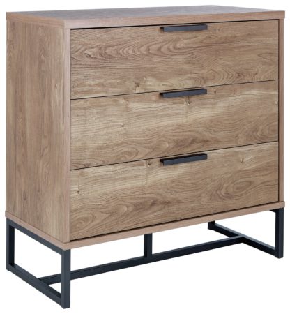 An Image of Habitat Nomad 3 Drawer Chest - Oak Effect