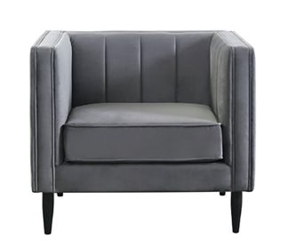 An Image of Habitat Vanessa Velvet Armchair - Grey