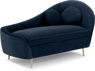 An Image of Kooper Left Hand Facing Chaise Longue, Sapphire Blue Velvet