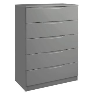 An Image of Legato Grey 5 Drawer Chest Grey