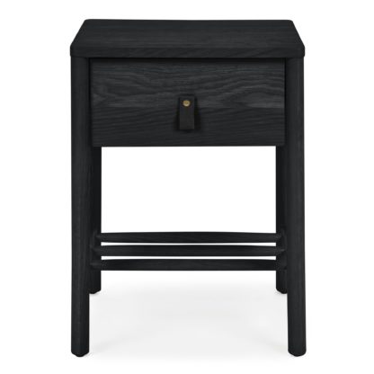 An Image of Henry Black Bedside Table Black