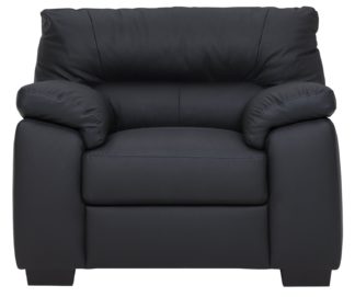 An Image of Argos Home Piacenza Leather Mix Armchair - Black