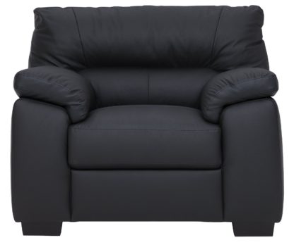 An Image of Argos Home Piacenza Leather Mix Armchair - Black