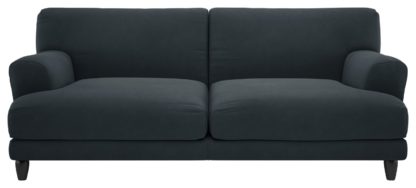 An Image of Habitat Askem 3 Seater Fabric Sofa - Charcoal