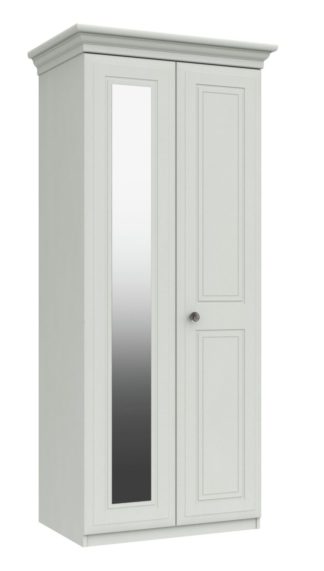 An Image of Rendlesham 2 Door Mirror Wardrobe - White