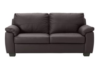 An Image of Argos Home Logan 2 Seater Leather Mix Sofa - Chocolate