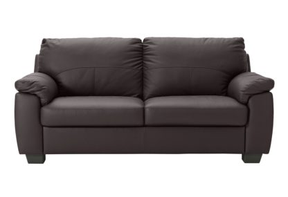 An Image of Argos Home Logan 2 Seater Leather Mix Sofa - Chocolate